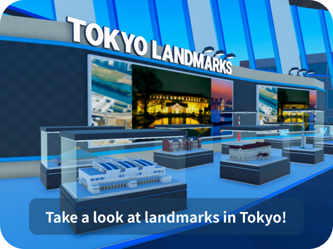Screen image of the play screen of the VR application "HELLO! TOKYO FRIENDS Roblox" 2